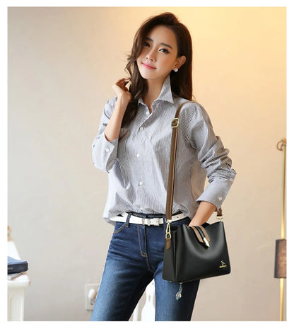 High Quality Leather Tote for Ladies Luxury Casual Women Designer Shoulder Crossbody Sac Female Worker Bolsas Handbags and Purse