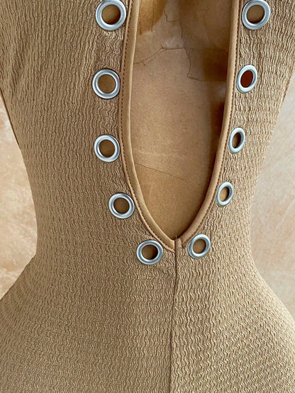 Sexy Halter Jumpsuits 2026 Summer Fashion Clothes Women One Piece Elegant Luxury Bodycon Club Party V Neck Jumpsuits