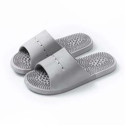 Summer Slippers for Men PVC Massage Soft Non-slip Solid Color Comfortable Bathroom Shoes Casual Women Indoor Home Sandals