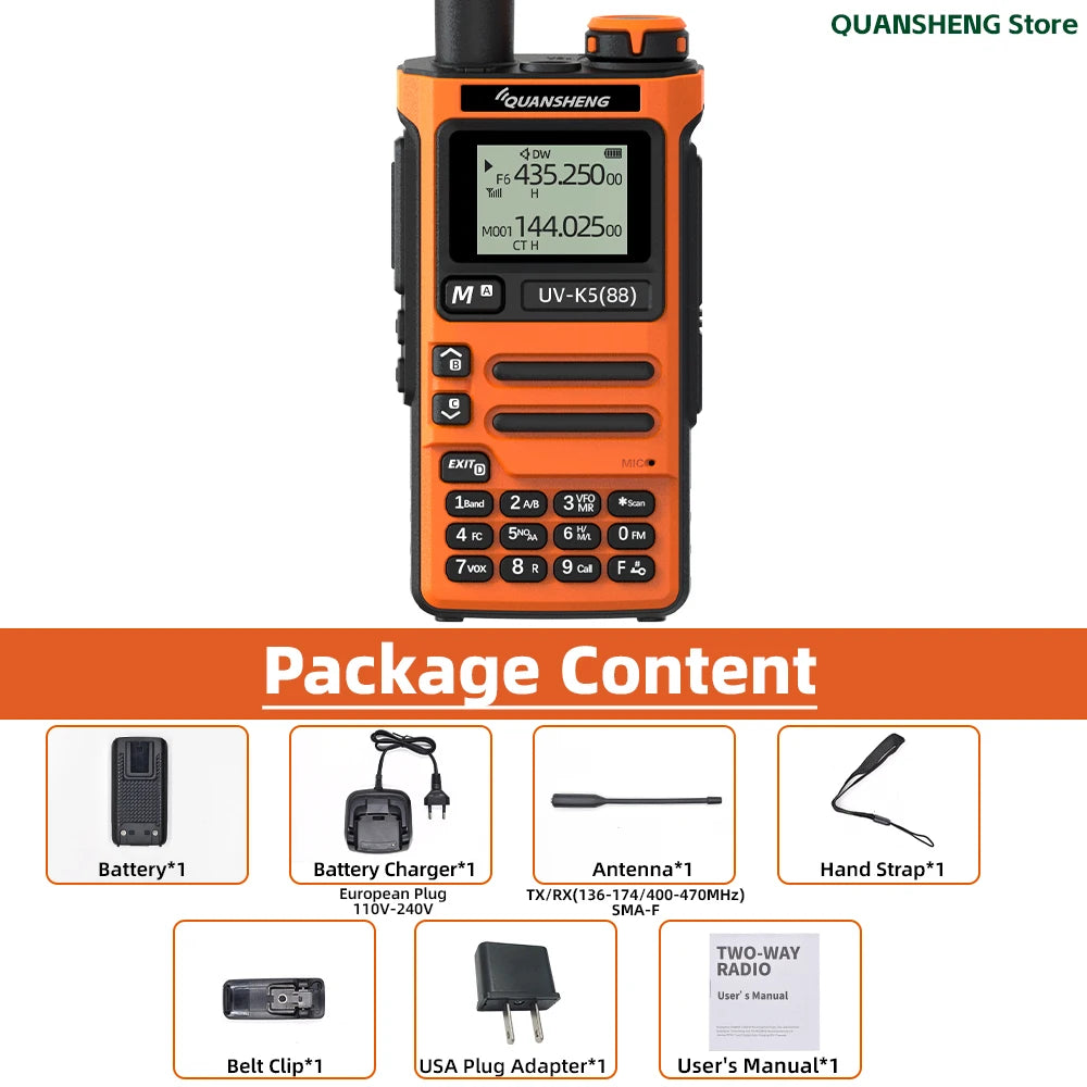Quansheng UV K5 8 Walkie Talkie K6 Pro 512KB Memory Long Range Portable FM Ham Wireless Set Walkier Camping Communication Radio