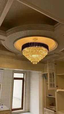 Villa Luxury Living Room Chandelier K9 Crystal Restaurant Pendant Lights Modern Ceiling Chandelier Dining Table Indoor Home Lamp
