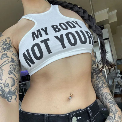 Summer Fashion Sexy Clashing Colors Women Clothing Casual Slim Hollow Round Neck Sleeveless Tank Top Women Monogram Y2k Top