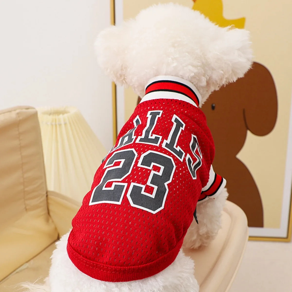 Summer Pet Vest Small Body Hugger American Bulldog Breathable Lightweight Small Dog Lettered Basketball Two-Piece Outfit