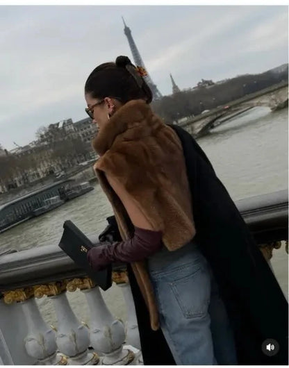 HDHOHR 2026 High Quality Real Mink Fur Vast Full Pelt Fur Coats Fashion Natural Mink Fur Jackets Winter Female Fur Warm Vast