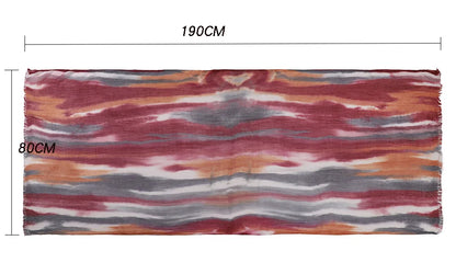 New Fashion Cotton Blend Hijabs Scarf Woman Graduated Color Striped Women Headscarf Retro Versatile Printing Long Shawl