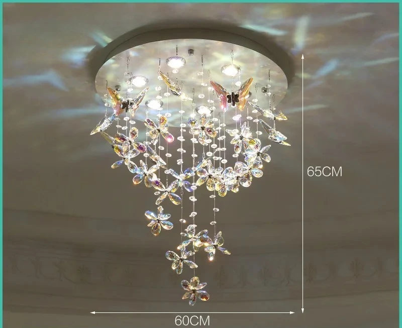 Vintage Crystal Ceiling Pendant Shining Creative LED Hanging Lamp Living Room Restaurant Chandelier Mood Light Indoor Lights