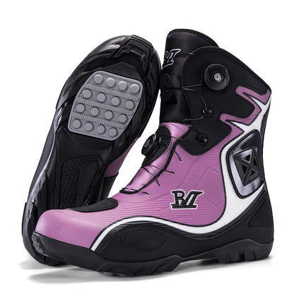 Motorcycle boots cycling shoes men women riders waterproof pull-up short boots racing shoes motocross boots botas para moto