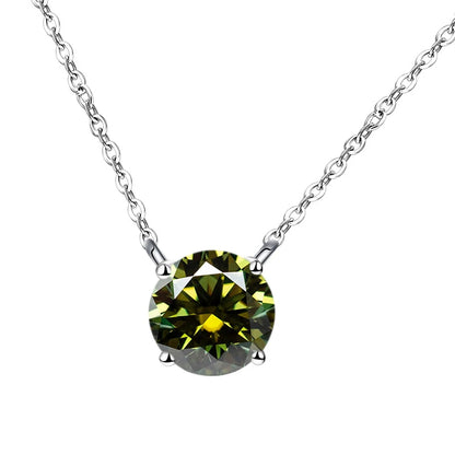 JoyceJelly 1/2/3/5 Carat Moissanite Necklace for Women 925 Sterling Silver Wedding Bridal Fine Jewelry for Women