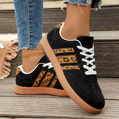 Women Sneakers Brand Classical Outdoor Casual Shoes Luxury Designer Leopard Print Comfort Large Size Flat Shoes Zapatos De Mujer