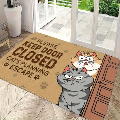 VIKAMA Cartoon Cute Carpet Cat Floor Mat Door Mat Welcome Carpet Outdoor Carpet Rug For Bedroom Living Room Carpet Washable Carp