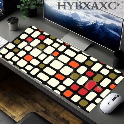 HYBXAXC Mid Century Mouse Pad Retro Tile Pattern XL Mouse Pad Modern Workspace Cute HD Desk Extended Gaming Keyboard Mats Gamer