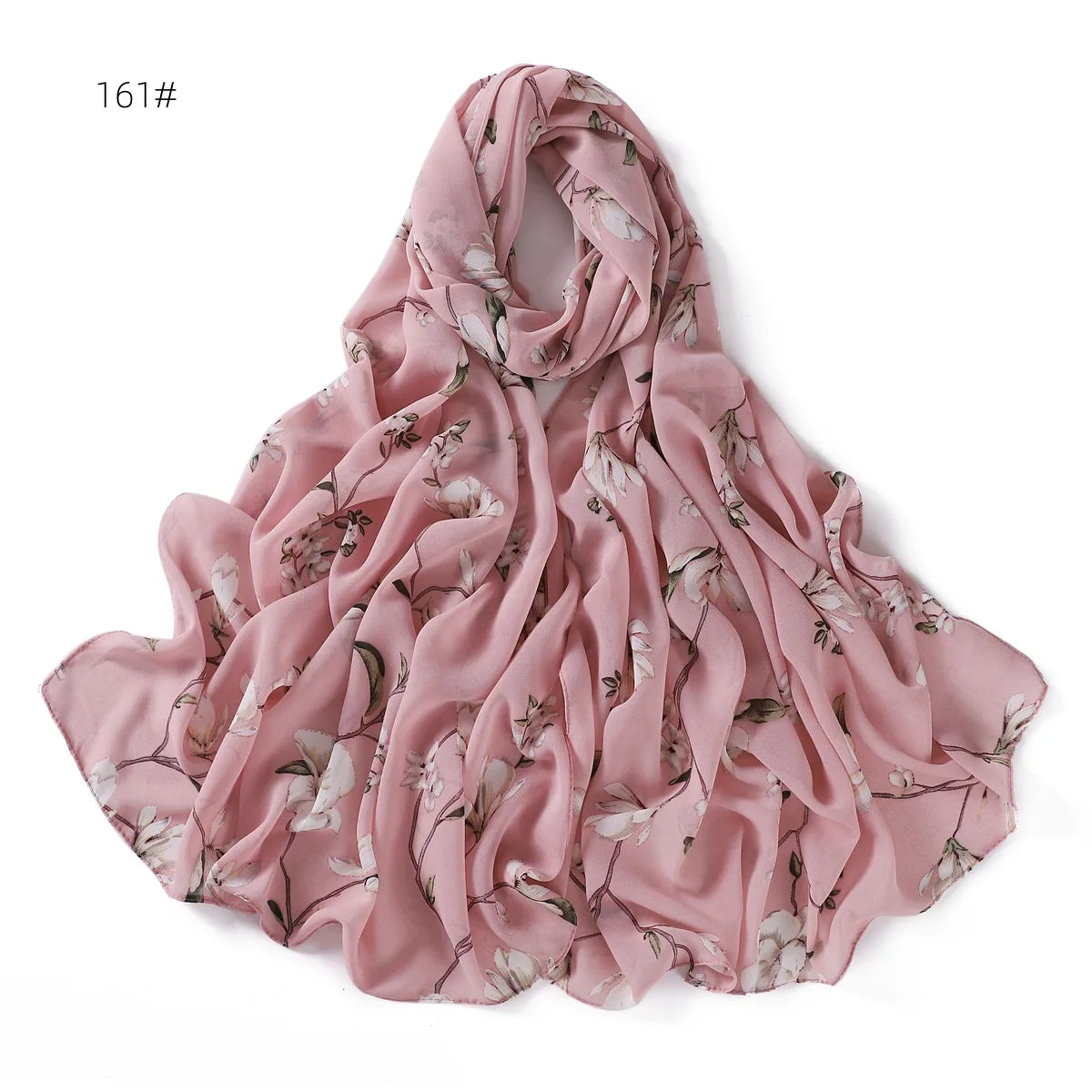 66 Colors Pearl Chiffon Printed Hijab Scarf New Fresh Small Floral Polka Dot Sunscreen Silk Scarf Shawl Turbans for Women Hijabs