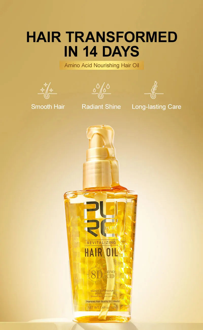 PURC Argan Oil + Coconut Oil Hair Mask Nourishing Smoothing Repair Damaged Hair Shine Soft Hair Treatment Hair Care