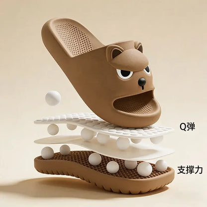 Summer Soft EVA Husky Slippers for Adults Indoor Outdoor Anti Slip Couple Shoes 2026 Men Thick Sole Summer Beach Slides Sandals