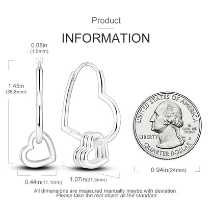 925 Sterling Silver Original Hoop Earring For Woman Luxury  Pendientes Wedding Jewelry Gift