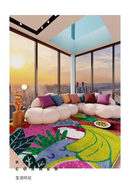 VIKAMA Carpet for Living Room Colorful Large Area Cartoon Bedroom Bedside Plush Rugs Cute IG Sofa Coffee Table Floor Mats