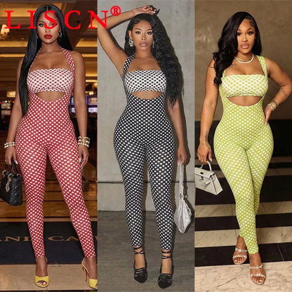 10 Wholesale Rompers Women Sleeveless Halter Lace Up Backless Jumpsuits Sexy Foot-pressing Y2k Fashion Clothing K17113