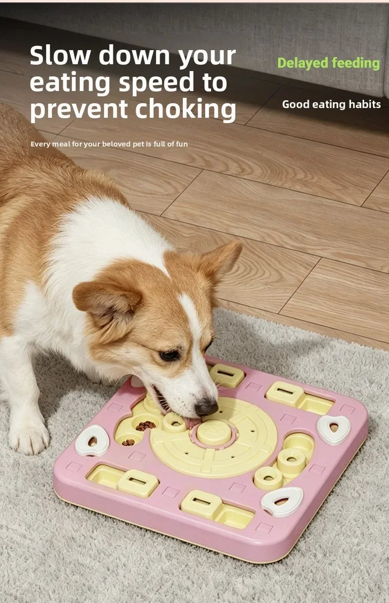 Multi Layer Sliding Pet Puzzle Slow Feeder Tray Snuffle Treat Maze Toy Anti Choke Prevent Bloating Relieve Boredom for Dogs Cats