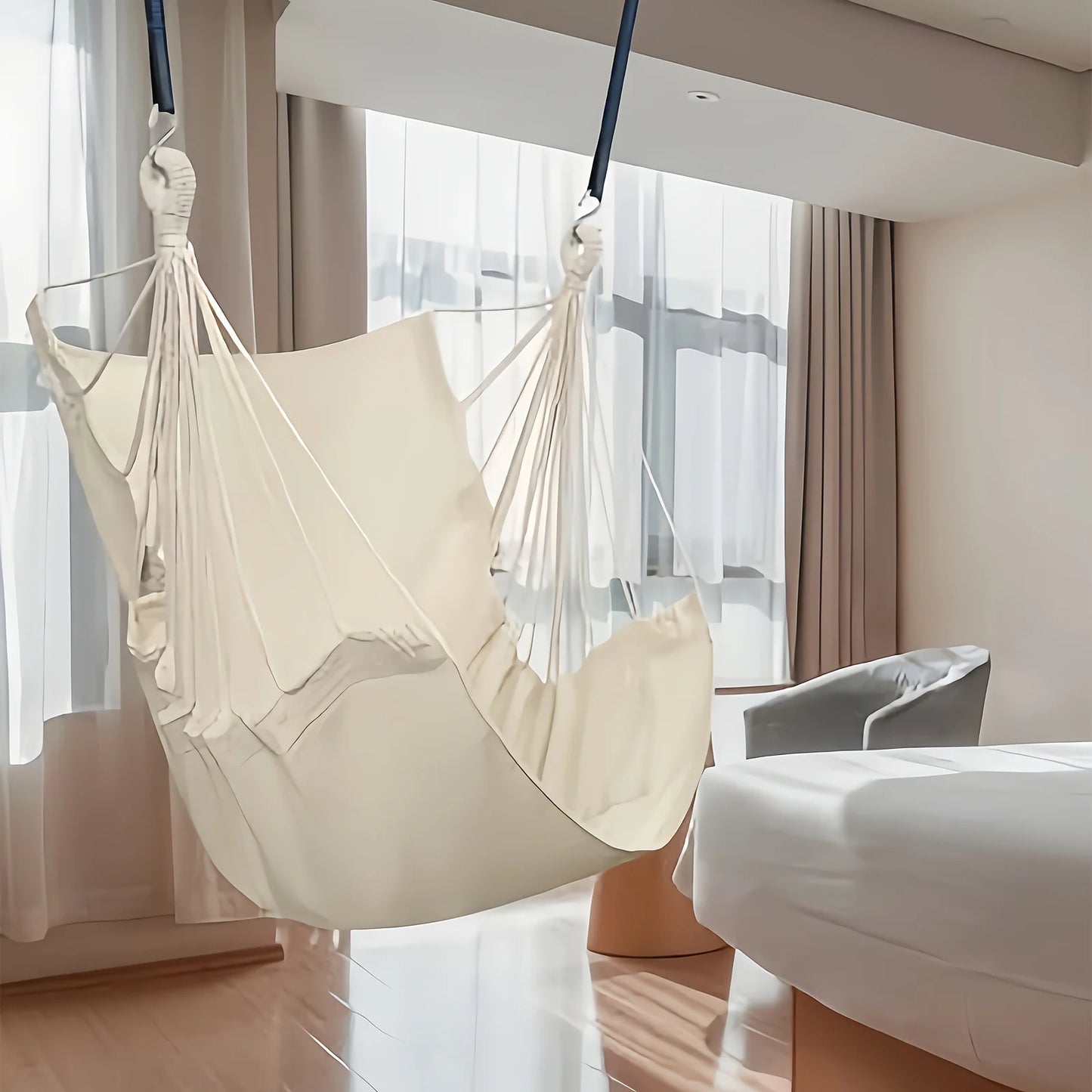 1pc Hanging Hammock Chair with Storage Bag for Outdoor Patio, Balcony, Porch, Indoor Bedroom, Comfortable Swing Seat