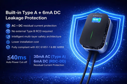 32A 3 Phase OCPP 1.6J Wallbox 22kW EV Wall Charger EV Charging Station with RFID Card