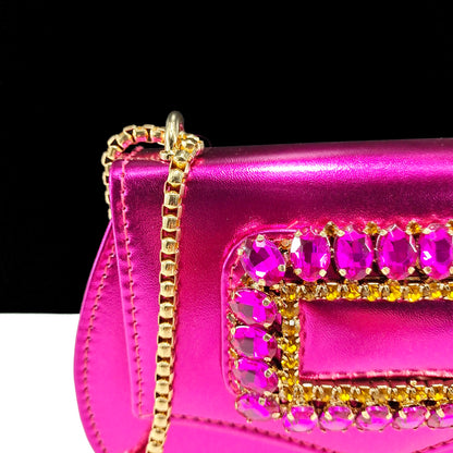 QSGFC Italian Design Rhinestone-encrusted Ladies Party Shoes And Special Bag Women High Heels Wedding Dual Purpose Bag