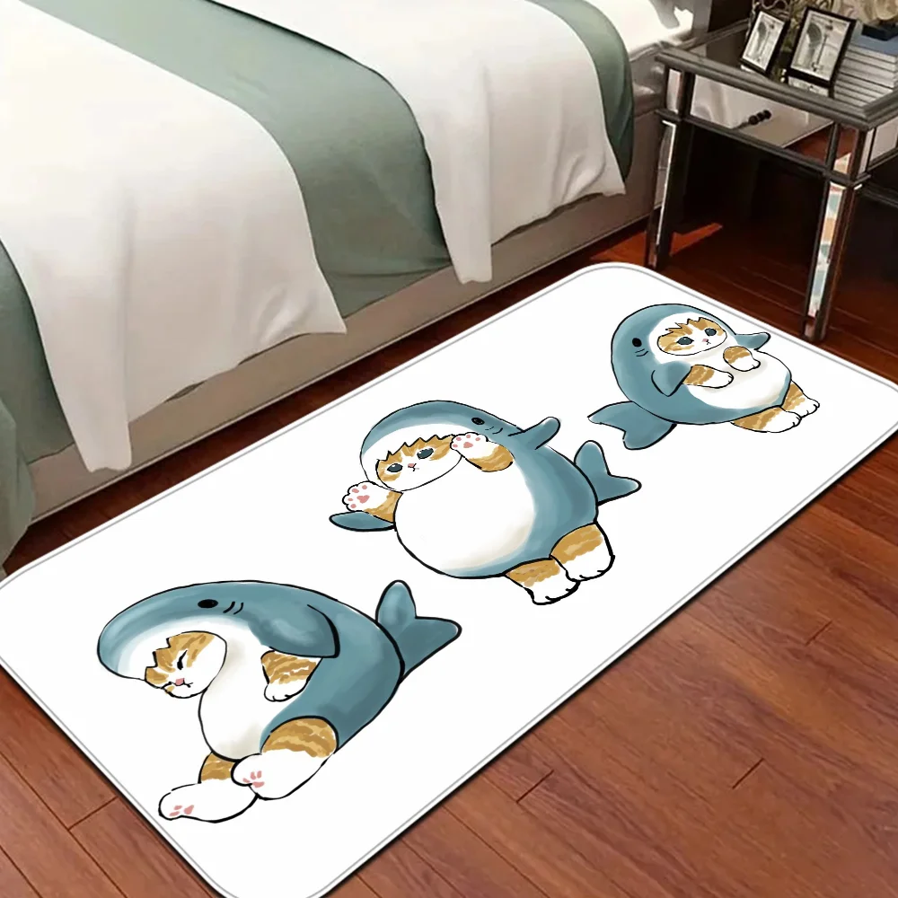 Funny Cat M-Mofusand  Floor Mat Bathroom Mat Kids Room Bedroom Decoration Anti-Slip Doormat Living Room Bedside Area Rugs