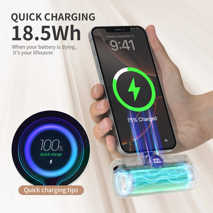 Fast Charging Power Bank Portable Charger External Battery Pack for iPhone Android LED Digital Display 5000mAh Mini Powerbank