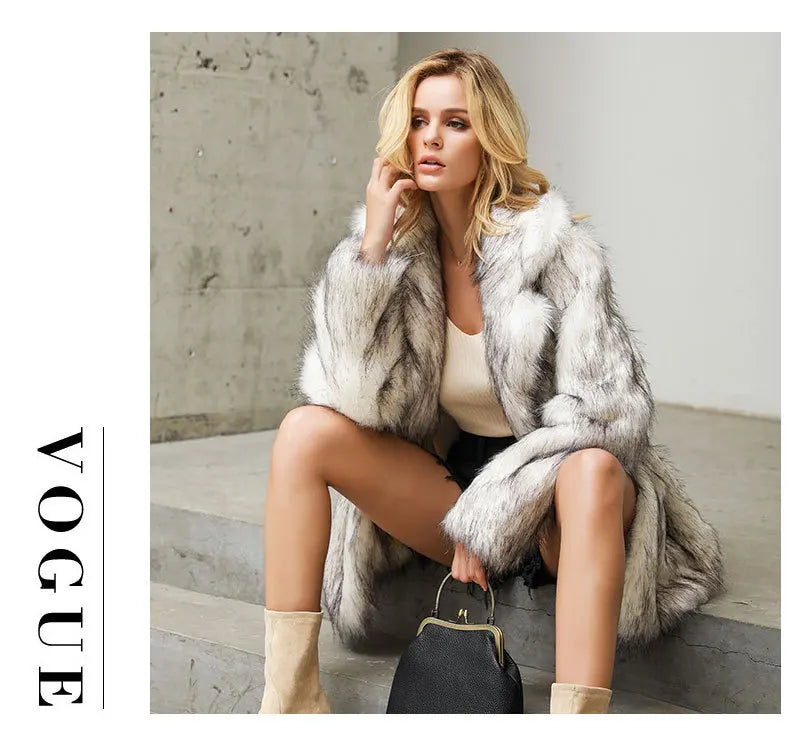 2026 Winter Plus Size Furry Faux Fur Coat Women Elegant Long Sleeve Plush Jacket Lady Luxury Large Thick Warm Fluffy Blazer Coat