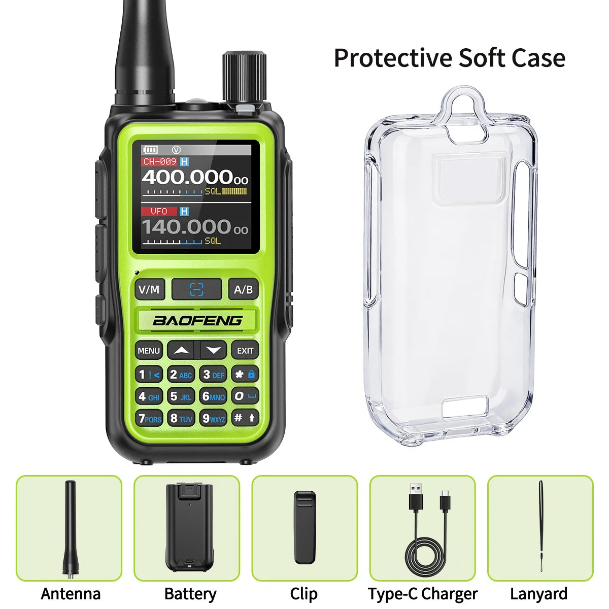 BAOFENG UV-5R Mini Walkie Talkie Multi Band Wireless Bluetooth Programming Dual PTT Type-C Charge Long Range Two Way Radio