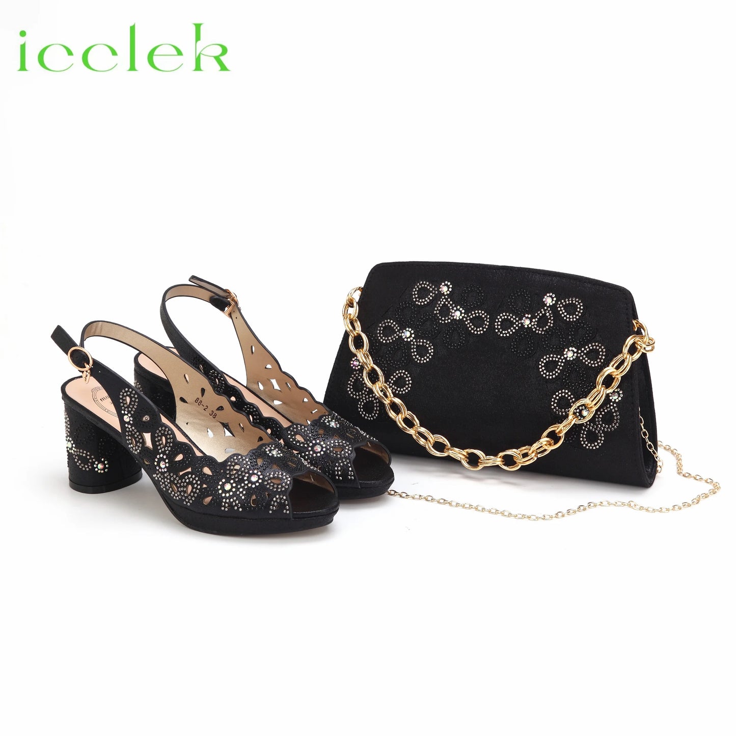 New Fashionable Coffee Color Peep Toe Ladies Shoes Matching Bag Set For Nigerian Women Wedding Party Pump