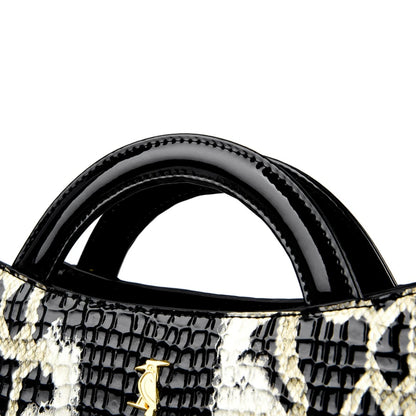 MOODS Designer Luxury Bags For Women Crocodile Pattern Top-handle Shell Bag With Snake Hardware Wild Shoulder Crossbody Handbags
