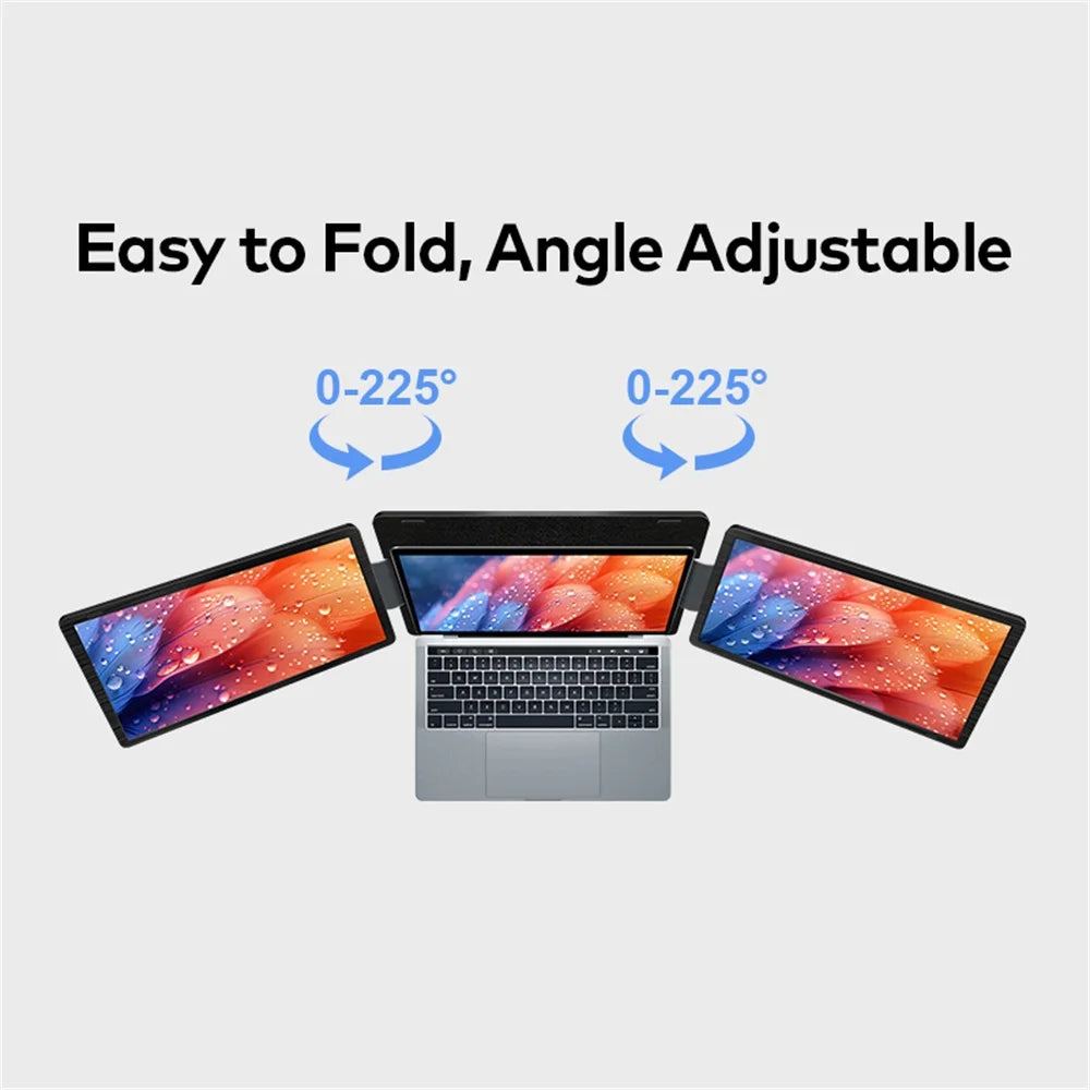 Rospider 16 Inch Portable Dual Screen Laptop Monitor Extender 1200P 2560P Rotatable Triple Display for Laptop MacBook Windows