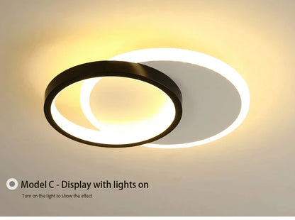 Modern 3 Color Temperature LED Ceiling Lamp Baked Enamel Many Styles Hallway Lamps Balcony Lights Bedroom Living Room 90V-260V