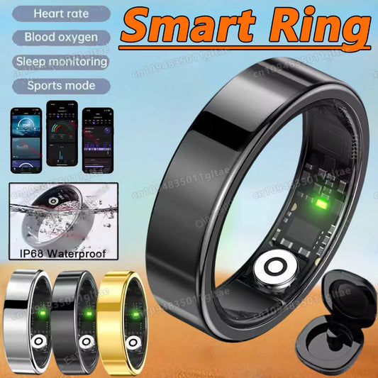 2026 New Smart Ring Heart Rate Blood Pressure Sleep Monitoring Motion Tracking IP68 Waterproof Men Women Smart Ring Holiday Gift