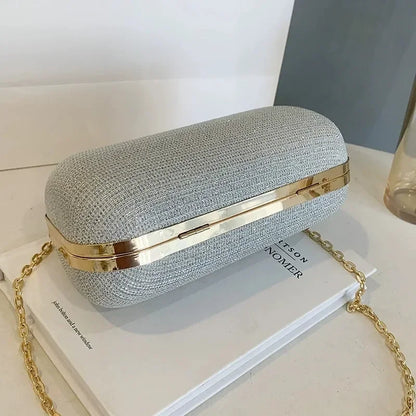 Shiny Mini Evening Bag, Rhinestone Chain Purse, Luxury Glitter Banquet Handbag, Perfect For Party, Wedding, Prom, Dinner/Banquet