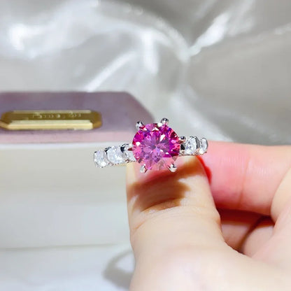 luxury 18K white gold and platinum PT950 marquise colored diamond moissanite ring women's colored special-shaped ring