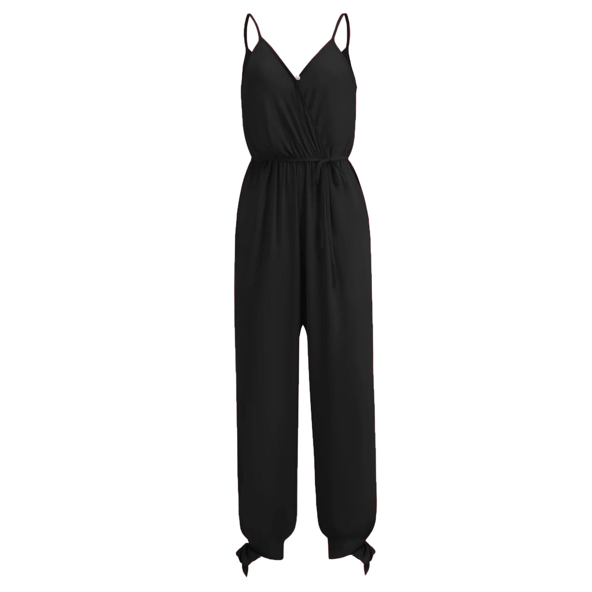 Spring and Summer Women's New Camisole Jumpsuit Cross-Border Printed Sexy Backless Lace Up V-Neck
