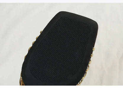 Luxury Designer Square Toe Slippers Heeled Sandals for Woman Shoes 2026 New Elegant Pumps Flip Flops Dress Summer Mujer Zapatos