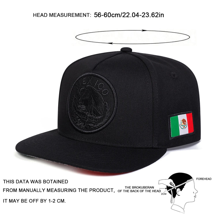 Unisex MEXICO Eagle Embroidery Hip-hop Hats Spring and Autumn Outdoor Adjustable Casual Baseball Caps Sunscreen Hat Sports Cap