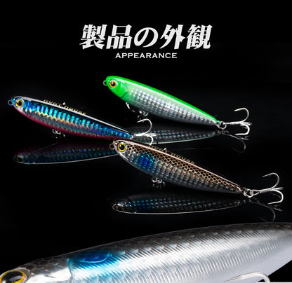 Hunthouse Top Water Pencil Fishing Lure Walk The Dog 60mm 6.4g Artificial Baits Stickbait Fishing Tackle For Pike Bass LW536
