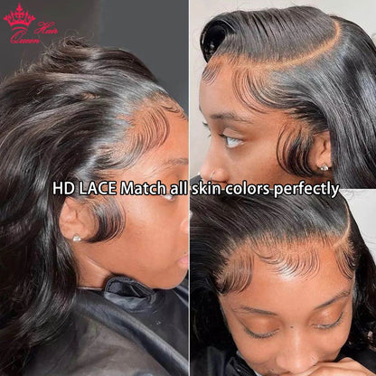 Real Invisible HD Lace Wigs Raw Human Hair FULL Frontal Wig Body Wave 13x6 13x4 5x5 6x6 7x7 Closure Pre Plucked Wigs Queen Hair