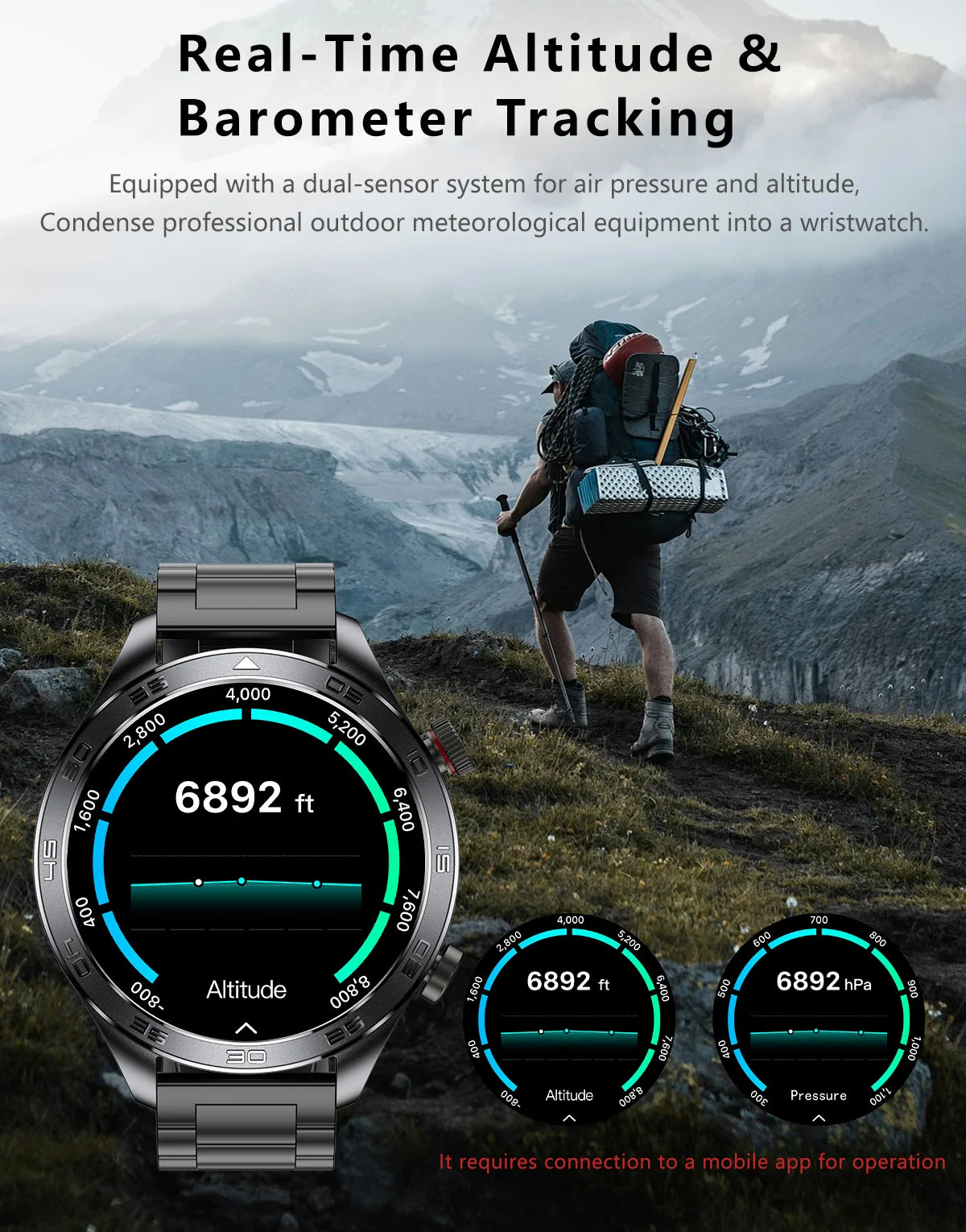 2026 new business men's smart watch 1000 mAh battery with compass altitude pressure IPX8 waterproof call sports health watch