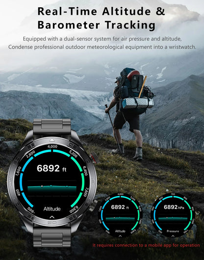 2026 new business men's smart watch 1000 mAh battery with compass altitude pressure IPX8 waterproof call sports health watch