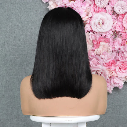 BOB Lace Front Wig Human Hair Straight 200% Full Density 13x4 HD Transparent Lace Frontal Wigs Bob Hair Lace Front Wig For Women