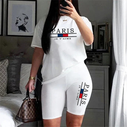 Women T-Shirts New Quality Casual Woman Clothing Summer Two Piece Set for O-Neck Shorts Daily Short Sleeve Tracksuit Hot Sales