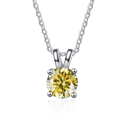 JoyceJelly 1ct 2ct Moissanite Pendant Necklace For Women Top Quality 925 Sterling Silver Wedding Party Bridal Fine Jewelry Gift