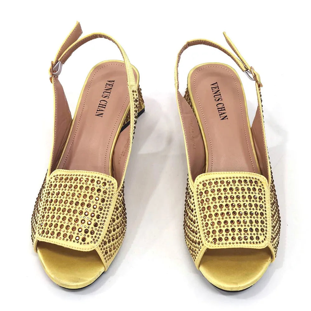 High Heels Shoes for Women Embroidery Rhinestone Italian Design Blue Color Pointed Toe Shoes and Bags Set Fashion