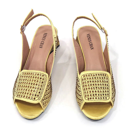 High Heels Shoes for Women Embroidery Rhinestone Italian Design Blue Color Pointed Toe Shoes and Bags Set Fashion