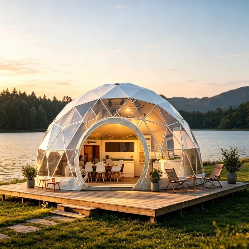 Waterproof Clear PVC Geodesic Dome Bubble Tent, Large Space OEM ODM Available for Resort Hotel Business Outdoor Camping
