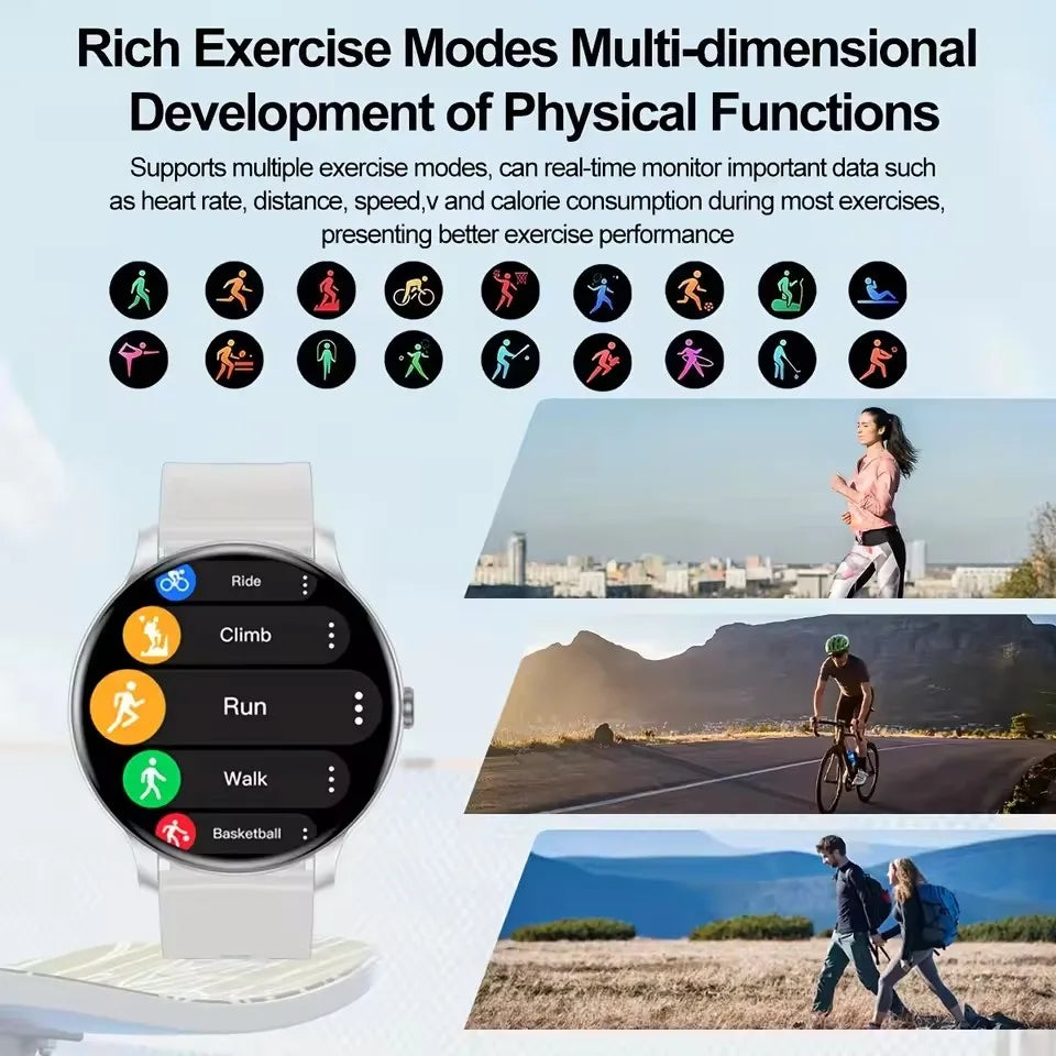 2026 New Smartwatch For Men Android IOS Phone 1.52" Screen Bluetooth Call Blood Oxygen Pressure Monitoring Smart Watch Women